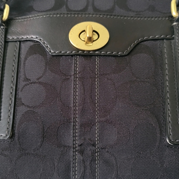 COACH Monogram Canvas Signature Logo Shoulder/ Handbag - Picture 3 of 16